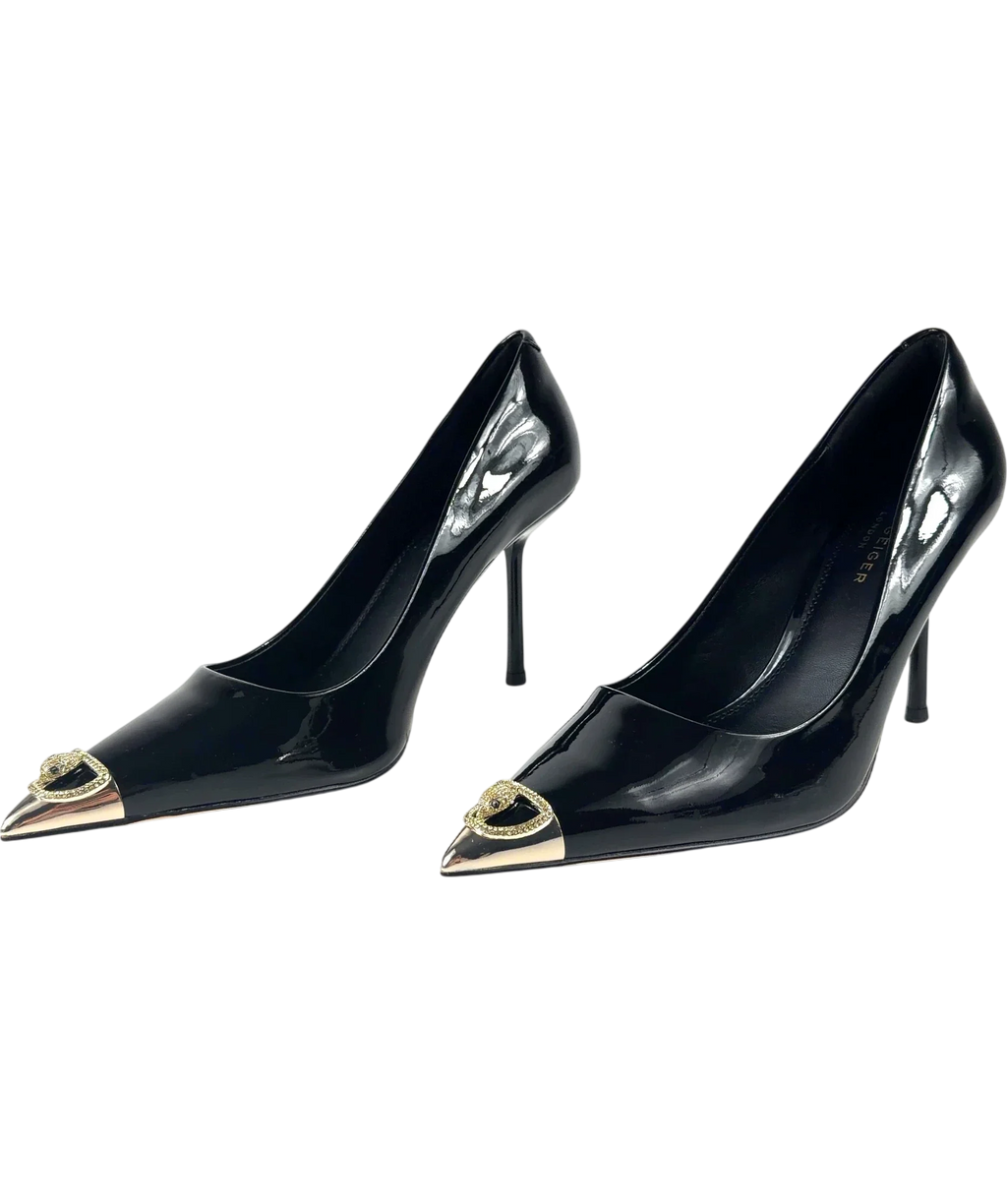 Kurt Geiger Black Regent Court Heel, size UK 7 EU 40 👠 — label