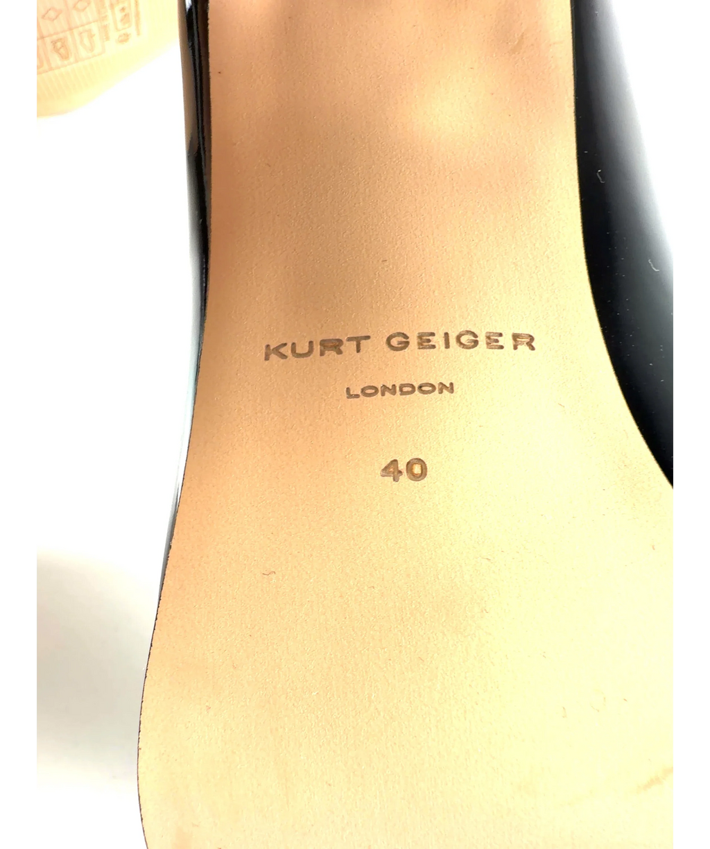 Kurt Geiger Black Regent Court Heel, size UK 7 EU 40 👠 — fabric detail