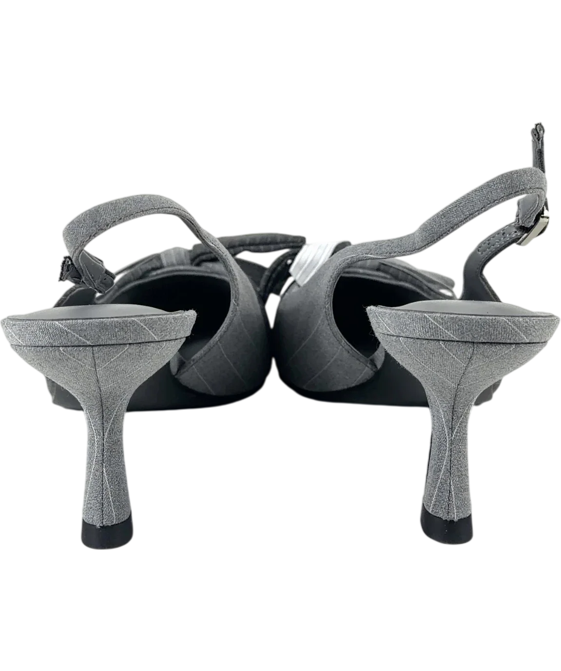 Charles & Keith Grey Striped Knot-Bow Pointed Slingback Pumps, size UK 7 EU 40 👠 — back