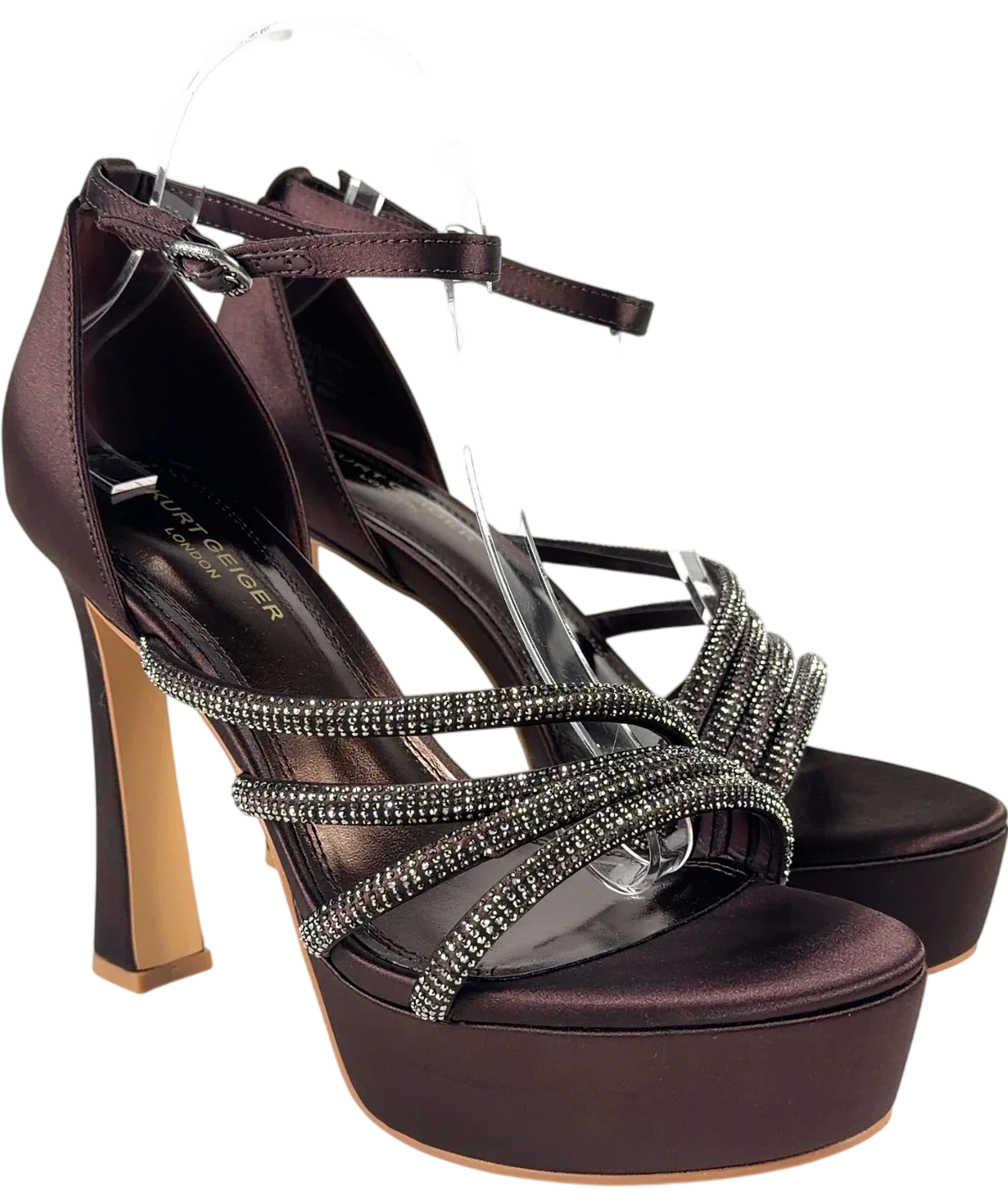 Kurt Geiger dark brown Fleur Platform, size UK 7 EU 40 👠 — front
