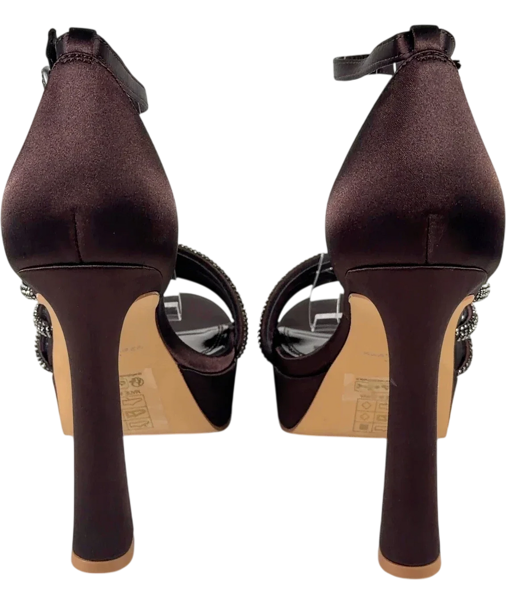 Kurt Geiger dark brown Fleur Platform, size UK 7 EU 40 👠 — back