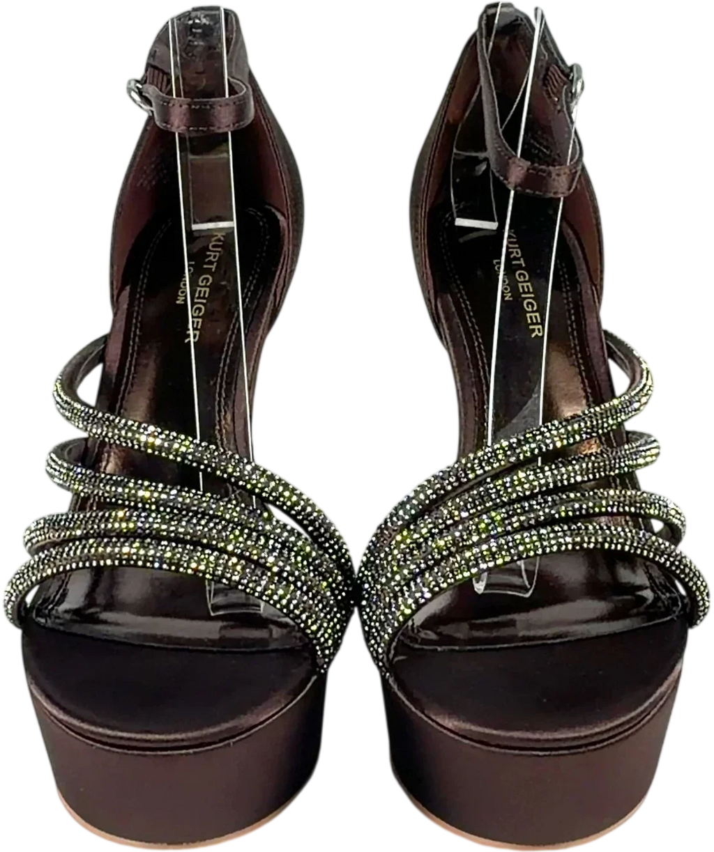 Kurt Geiger dark brown Fleur Platform, size UK 7 EU 40 👠 — detail