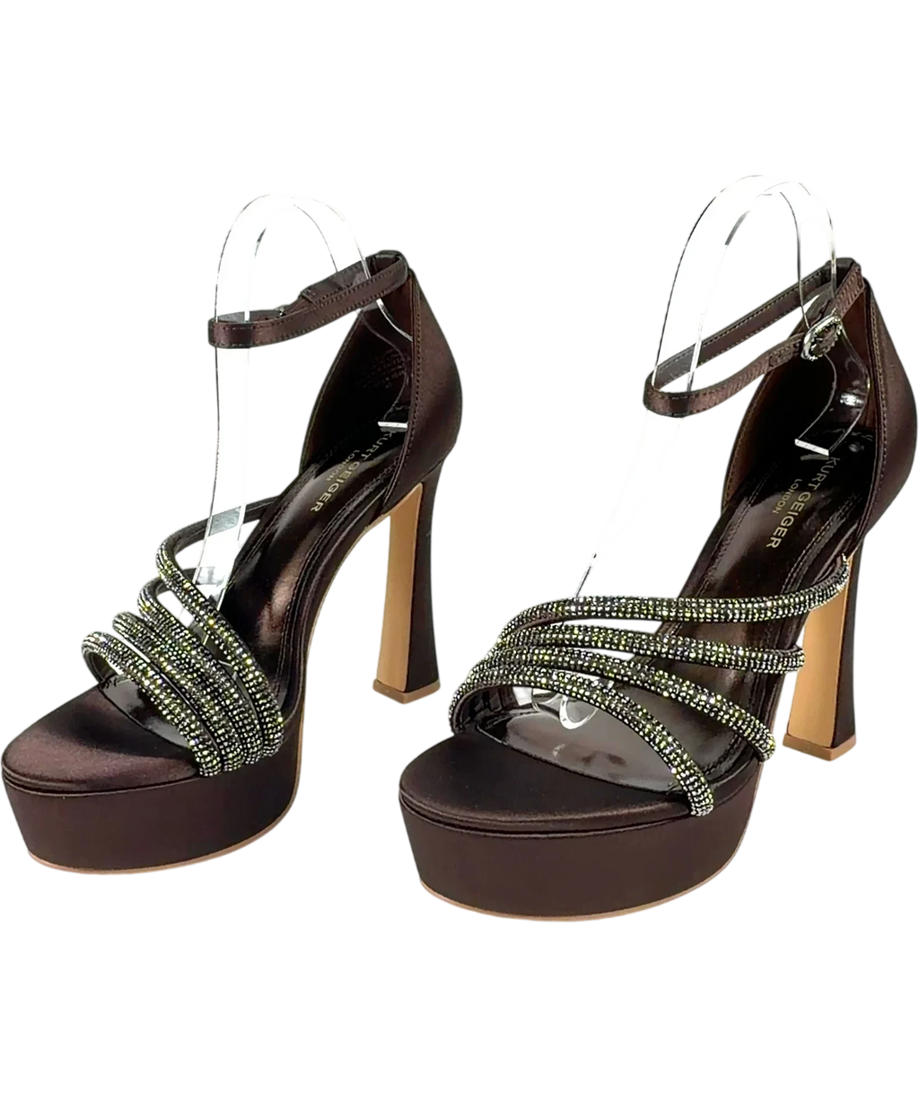Kurt Geiger dark brown Fleur Platform, size UK 7 EU 40 👠 — label