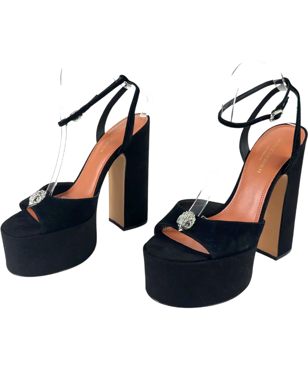 Kurt Geiger Black Belgravia Platform Slingback, size UK 7 EU 40 👠 — label