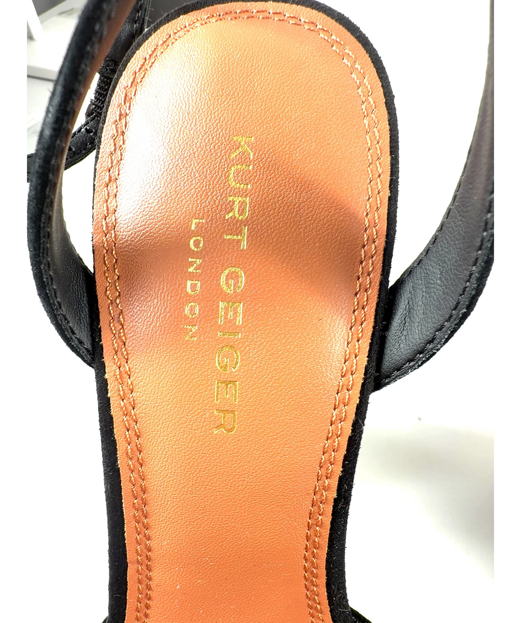 Kurt Geiger Black Belgravia Platform Slingback, size UK 7 EU 40 👠 — care label