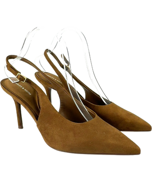 Charles & Keith Pointed Slingback Heels Brown UK 7