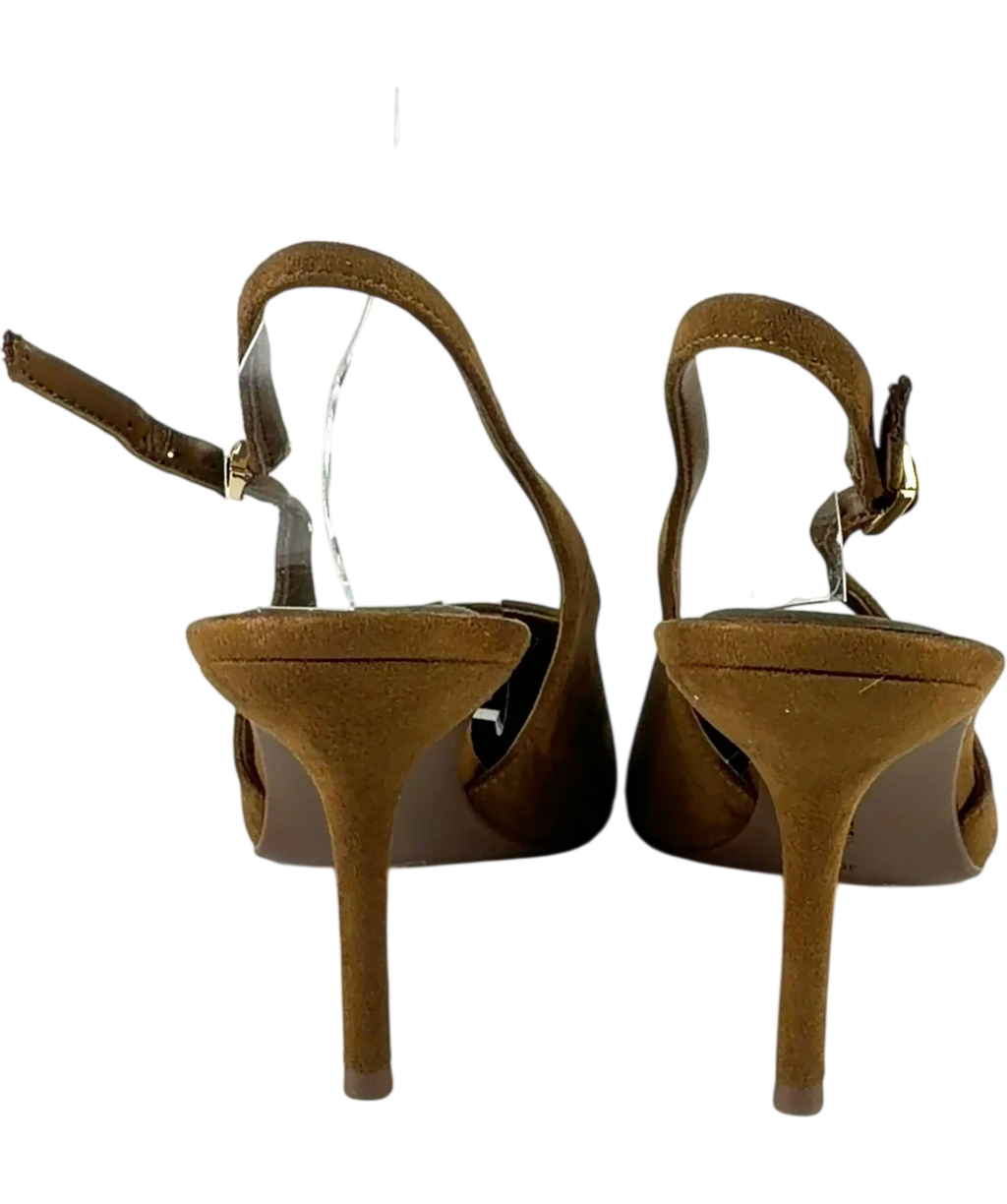 Charles & Keith Brown pointed slingback heels, size UK 7 EU 40 👠 — back