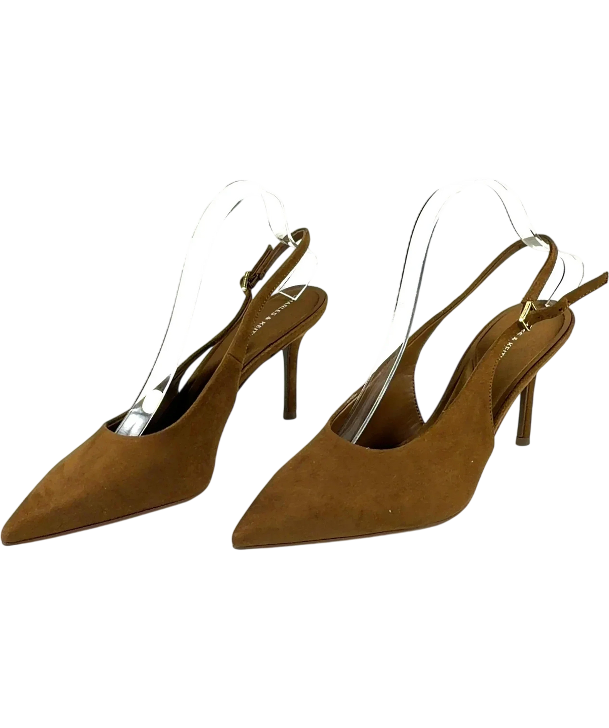 Charles & Keith Brown pointed slingback heels, size UK 7 EU 40 👠 — label