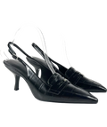 Charles & Keith Black Griselda Eel-Effect Slingback Pumps, size UK 7 EU 40 👠 — front