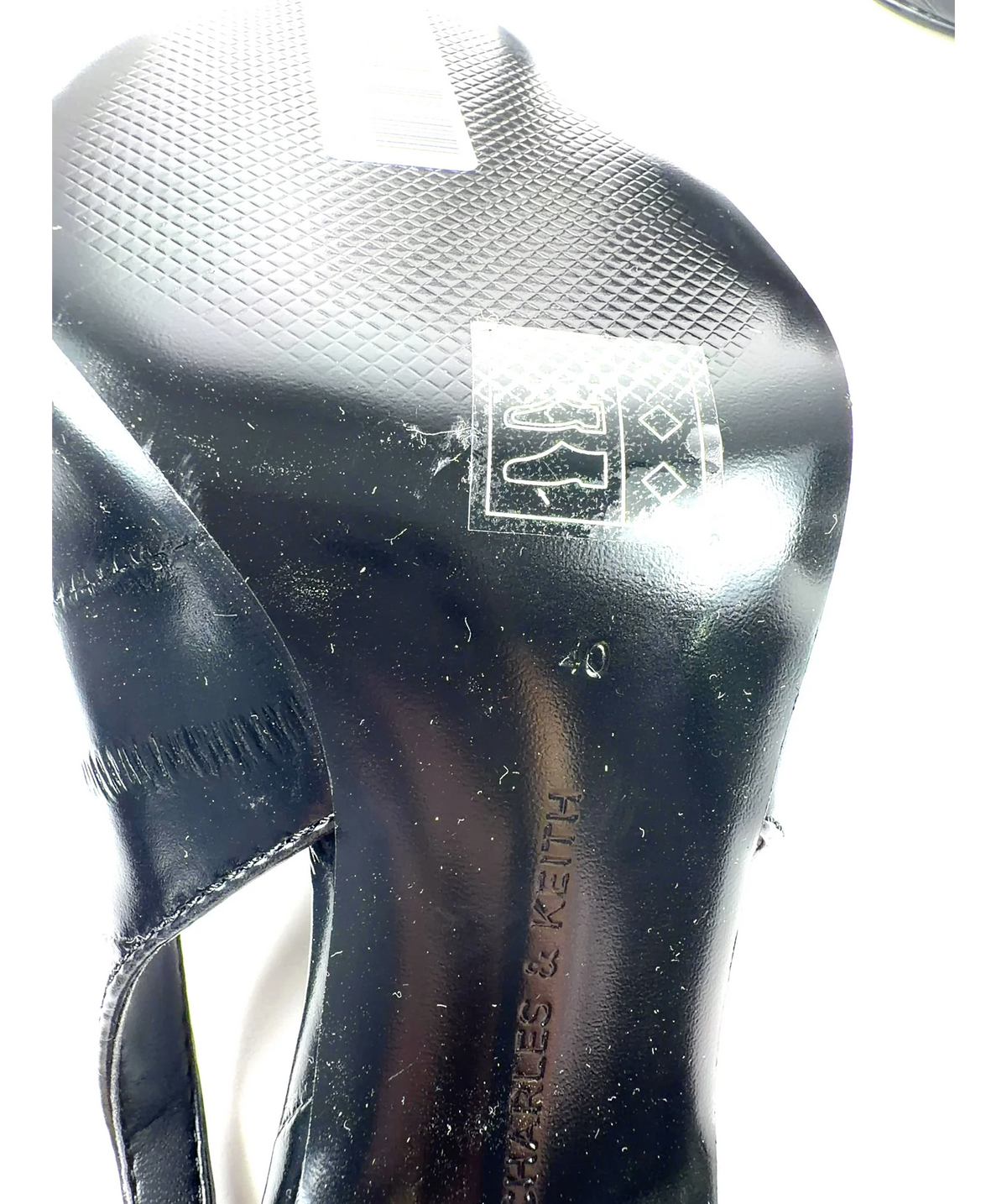 Charles & Keith Black Griselda Eel-Effect Slingback Pumps, size UK 7 EU 40 👠 — additional view
