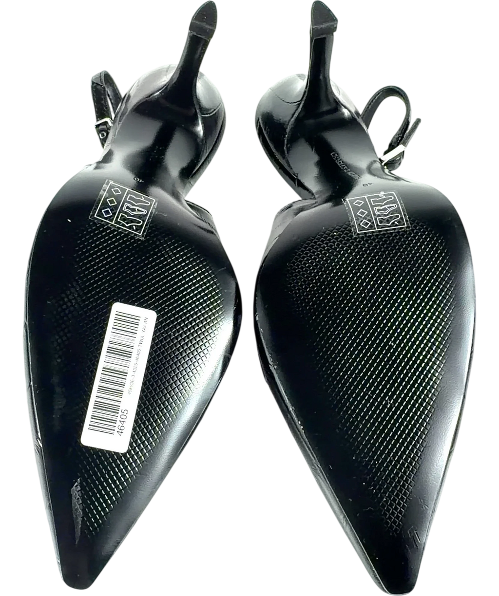 Charles & Keith Black Griselda Eel-Effect Slingback Pumps, size UK 7 EU 40 👠 — view 8