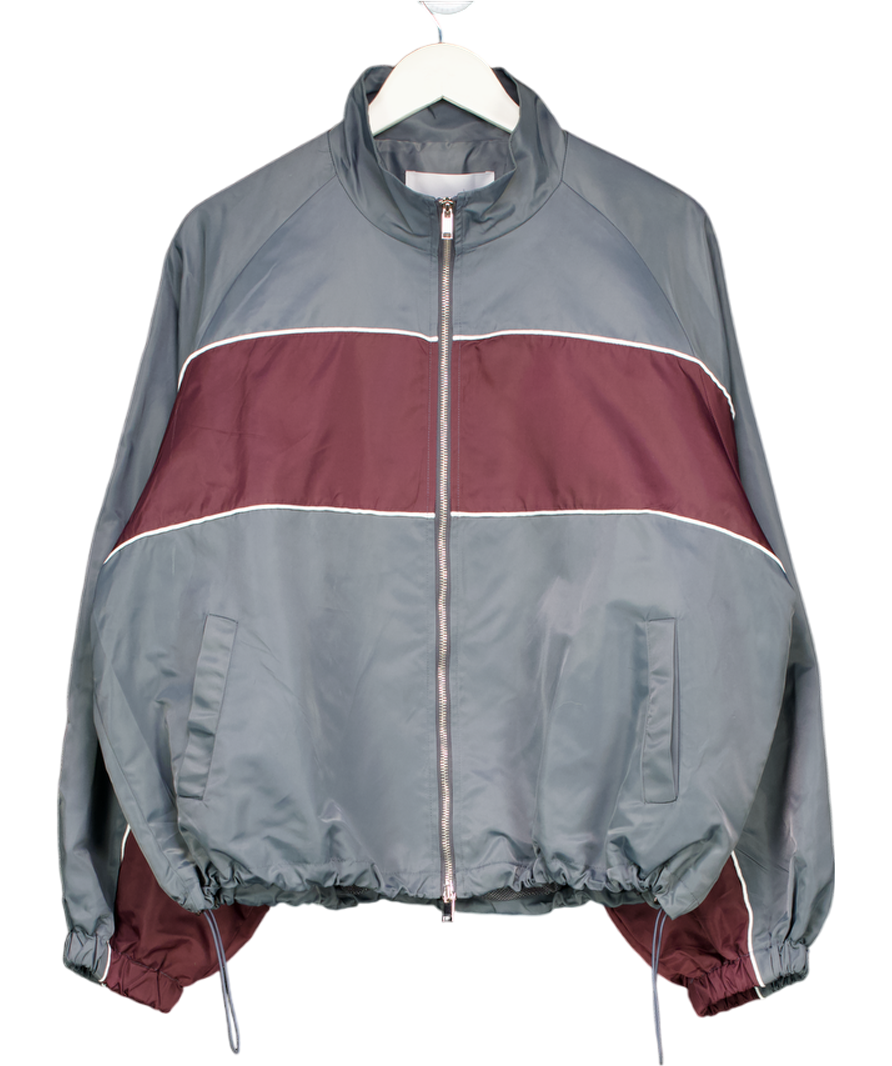 The Frankie Shop Grey & Burgundy Colorblock Track Jacket UK XS/S