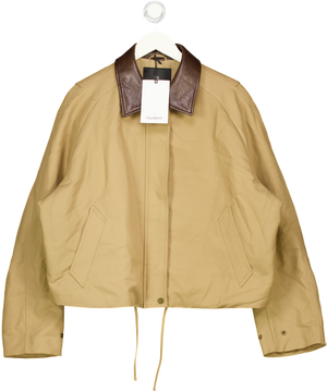 Pull&Bear Beige Jacket With Leather Effect Collar UK XL