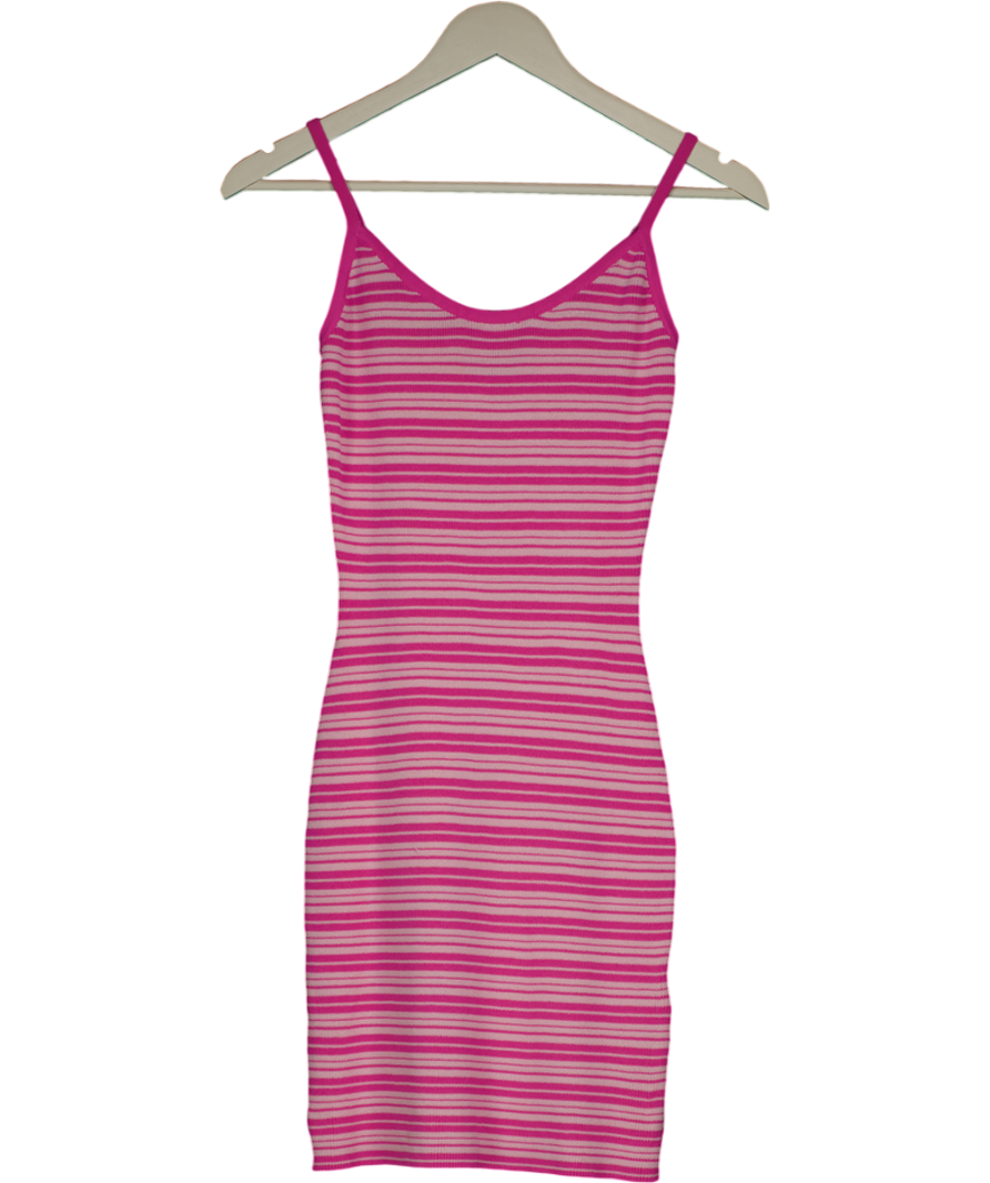 White Fox Pink I've Been Thinking Knit Mini Dress UK S