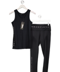 Redefined Black Leggings And Vest Workout Set UK S