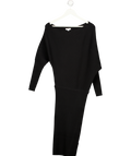 REISS Lara Off-the-shoulder Ribbed Midi Dress In Black UK S