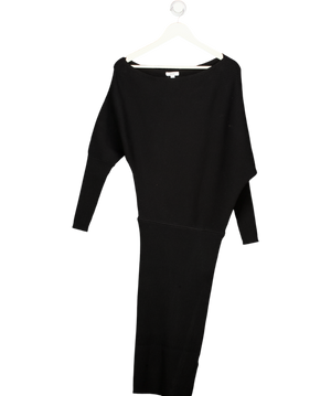 REISS Lara Off-the-shoulder Ribbed Midi Dress In Black UK S
