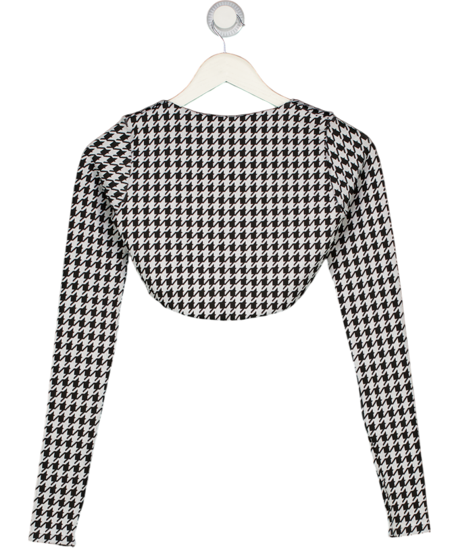 ASTORIA ACTIVEWEAR Black Seamless Knit Shrug - Black/grey Houndstooth UK S