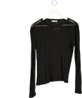 ZARA Black Sheer Long Sleeve Top UK S