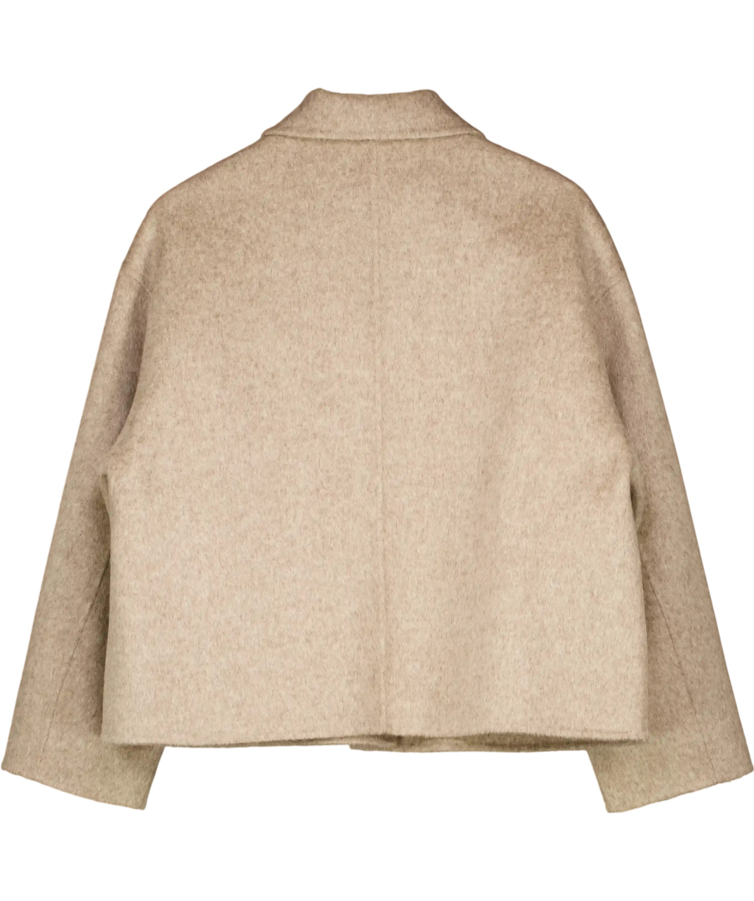 Hush Oatmeal Beige Pure 100% Wool Double Faced Jacket UK L/XL