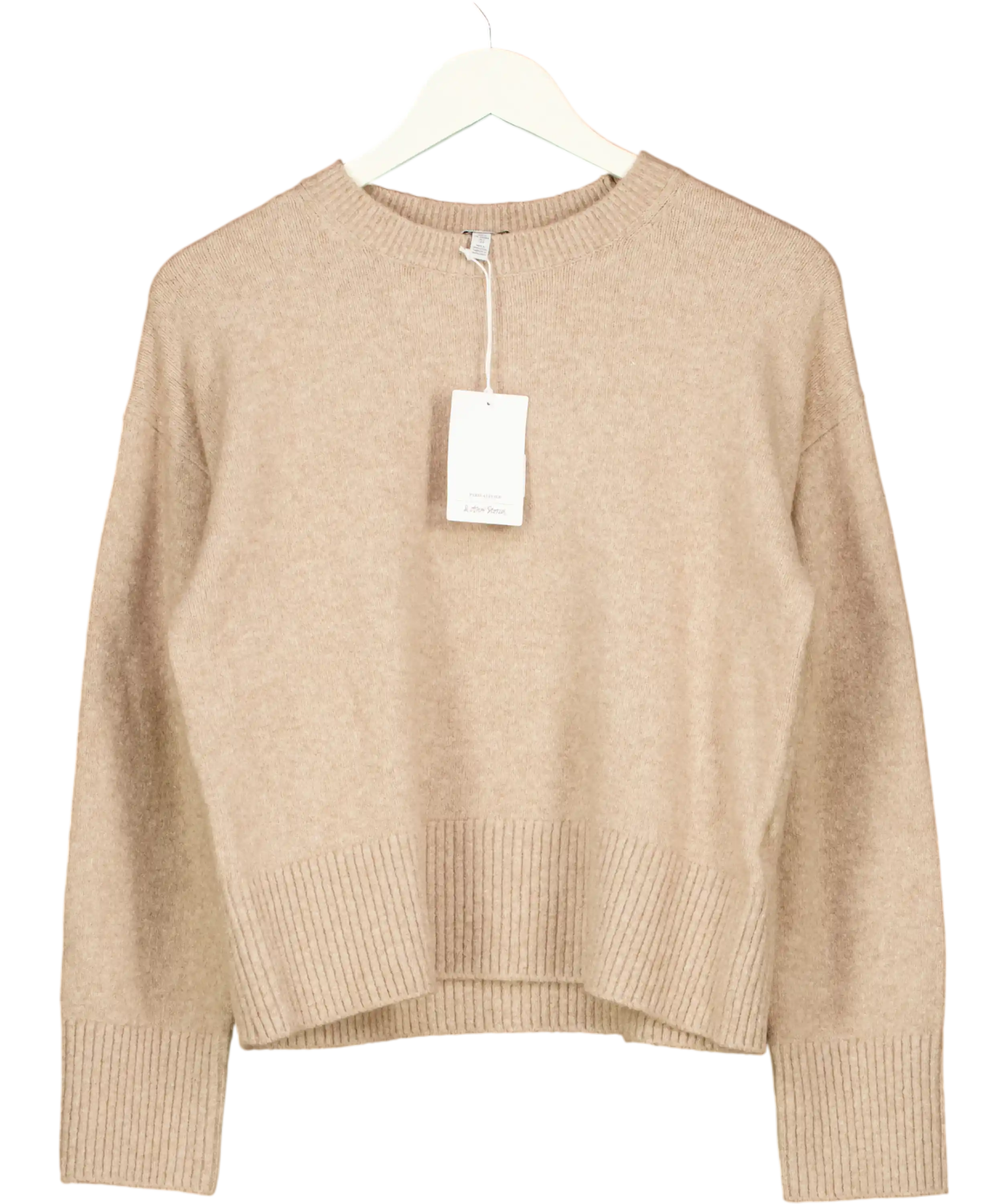 & Other Stories Relaxed Wool Blend Jumper In Taupe Beige UK S
