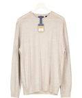 CHARLES TYRWHITT Pure Merino Crew Neck Jumper - Limestone Beige UK L