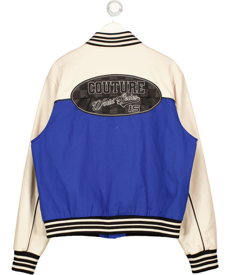 THE COUTURE CLUB Blue World Series Varsity Jacket UK L