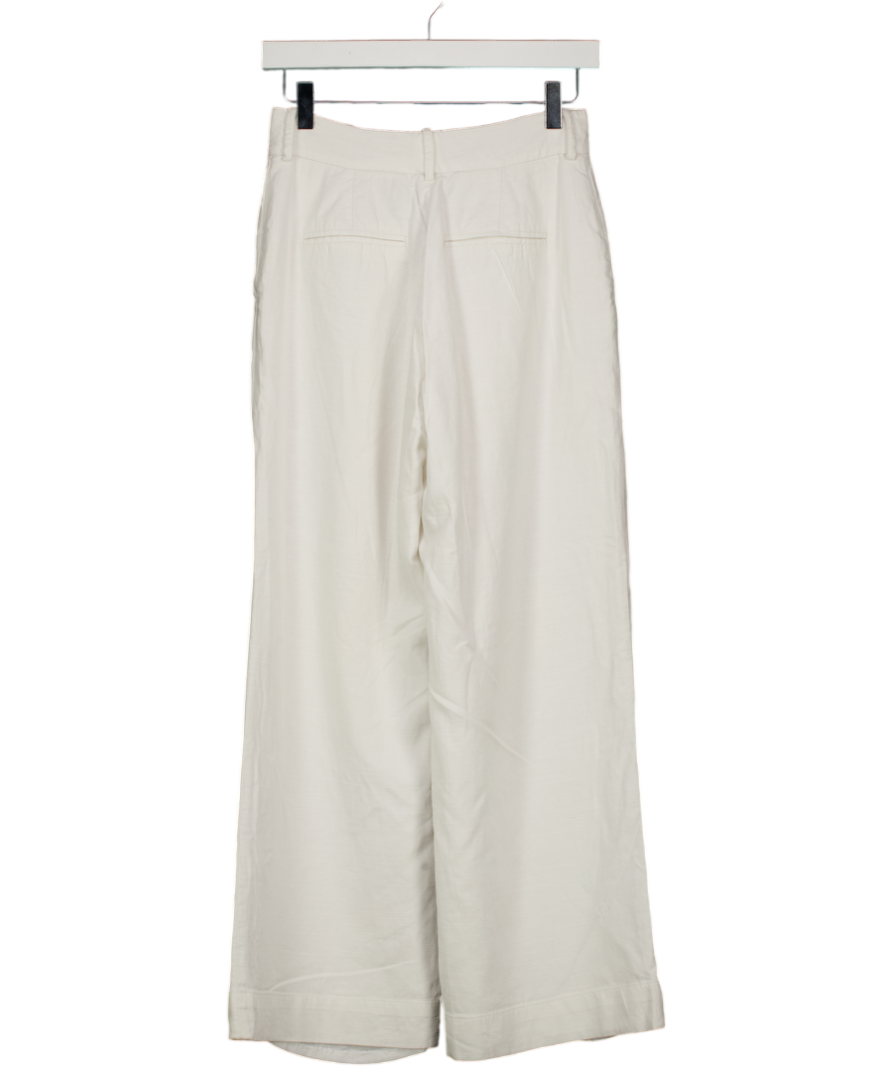 HOUSE OF CB Tasha White Linen Mix Trousers UK M