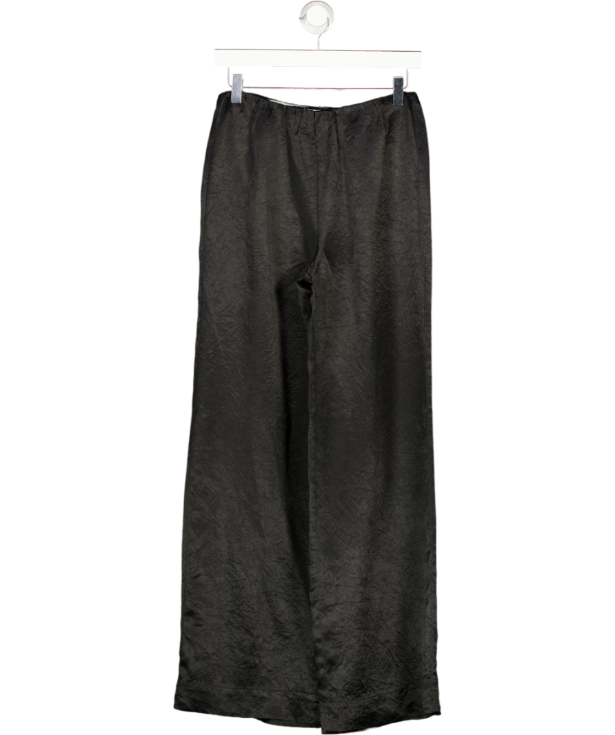 VENROY Black Crushed Satin Elastic Waist Pant UK S