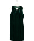 ELLIE TAHARI Dark Green Velvet Shift Dress UK 6