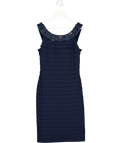 Gina Baccon Blue 1451 - Navy Beaded Dress UK 10