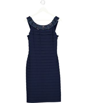 Gina Bacconi Blue Navy Beaded Dress UK 10