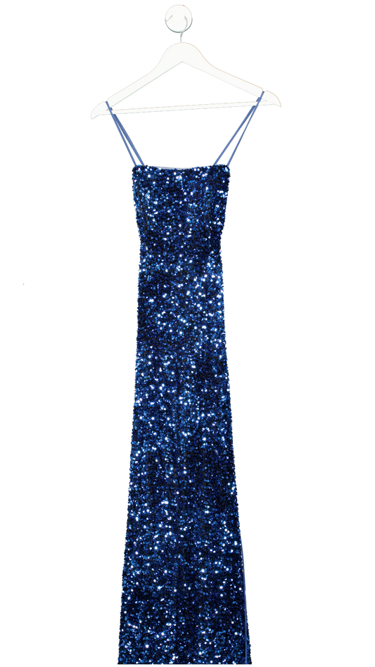 JJ's House Blue Trumpet/mermaid Square Sweep Train Sequin Prom Dresses UK 6