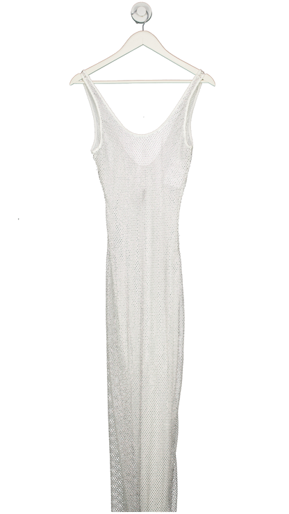 White Fox White See The Light Diamante Maxi Dress UK XS