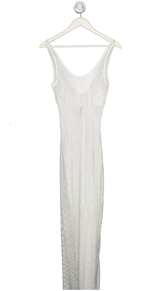 White Fox White See The Light Diamante Maxi Dress UK XS