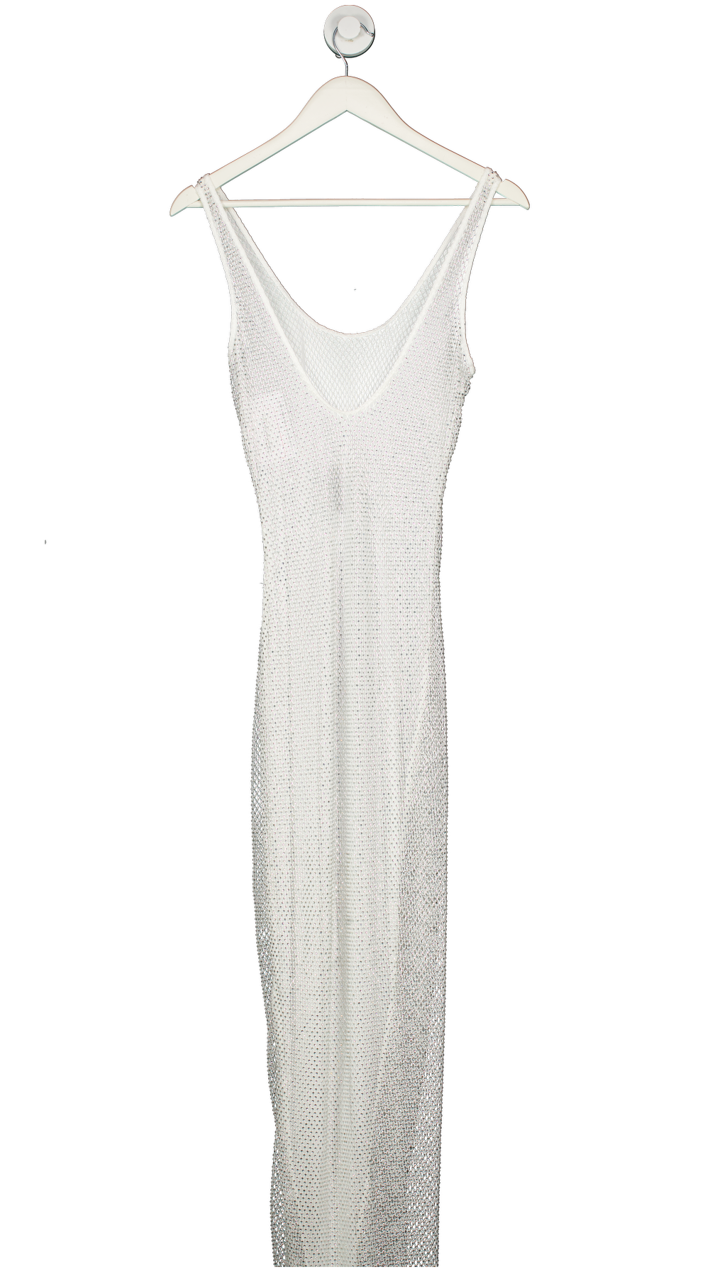 White Fox White See The Light Diamante Maxi Dress UK XS