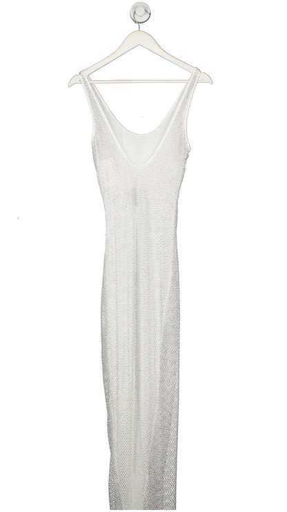 White Fox White See The Light Diamante Maxi Dress UK XS