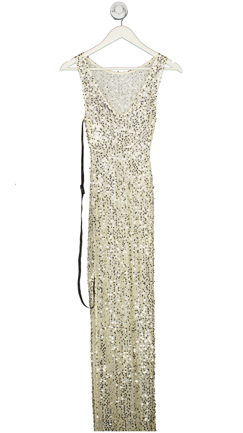 SLA the label Metallic Dylan Sequin Maxi Dress UK XS