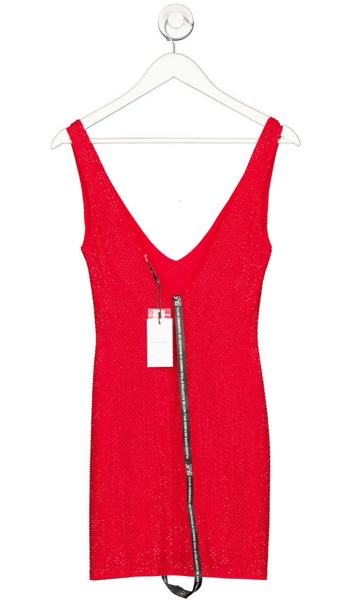 SLA the label Red Gigi Diamante Mini Dress UK XS