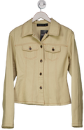 LIONESS Beige Rider Cinch Detail Denim Jacket I UK S
