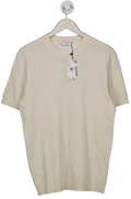 MANGO Cream Waffle Knit T-shirt UK M