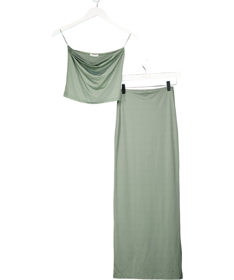 Bershka Green Seamless Co-ord Skirt Set UK XS