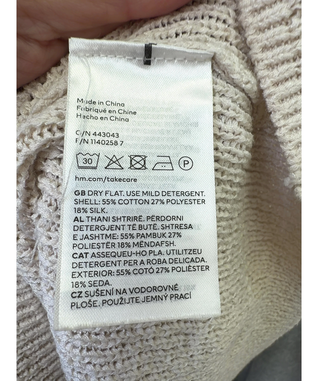 H&M Cream Colour, size UK S — label