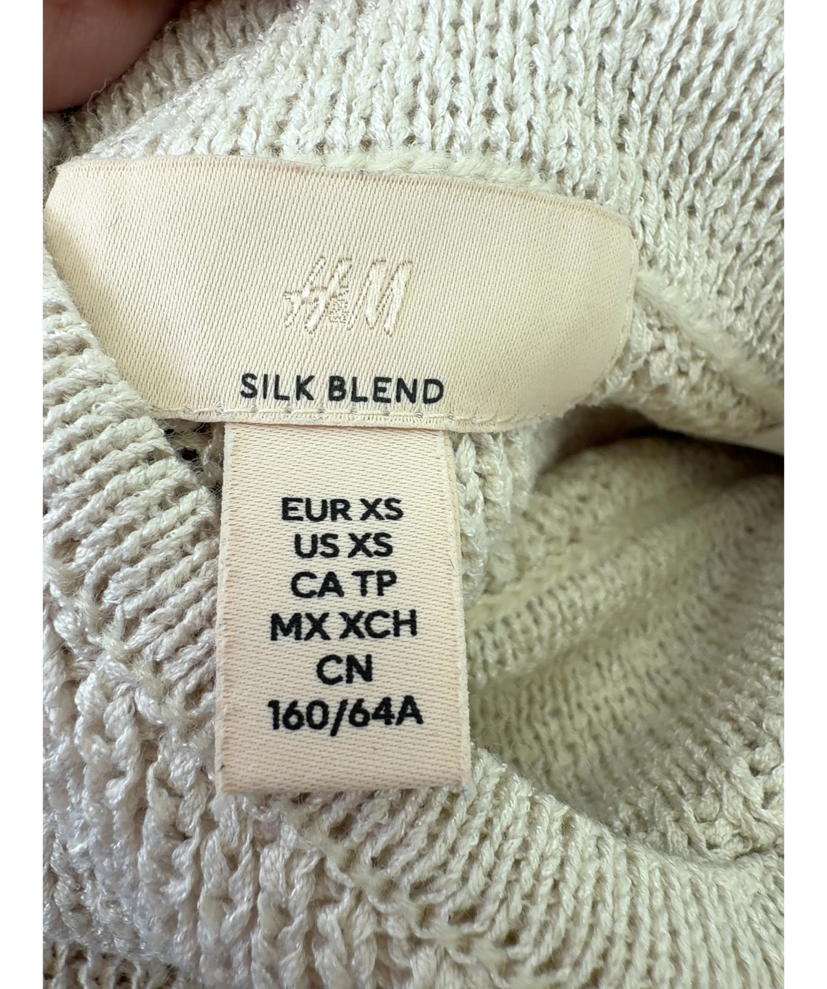 H&M Cream Colour, size UK S — fabric detail