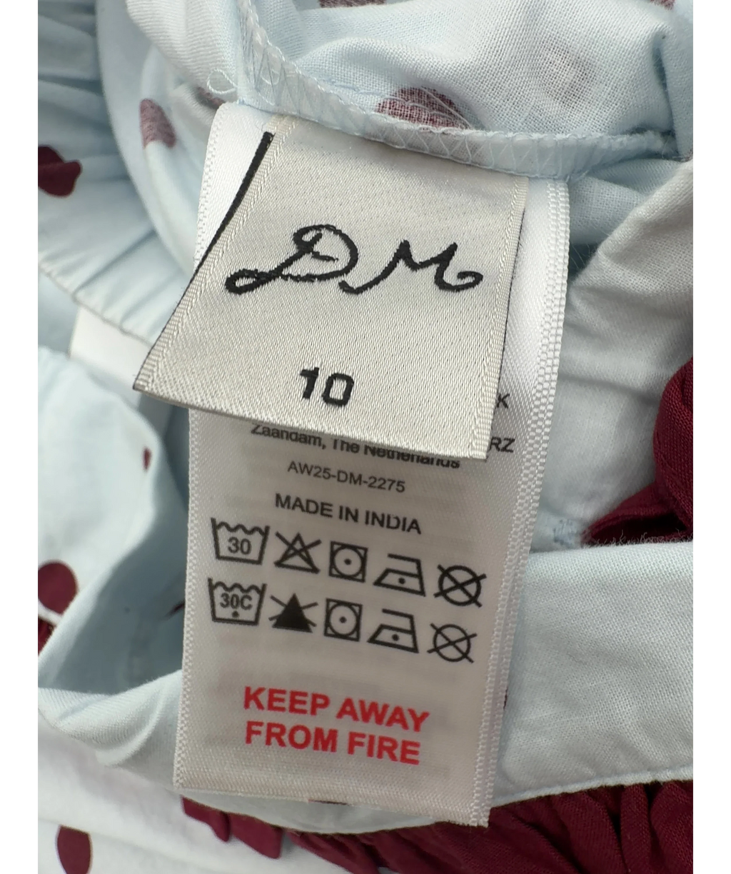 Damson Madder light blue Antonella PJ Set - Polka Dot, size UK 10 — care label