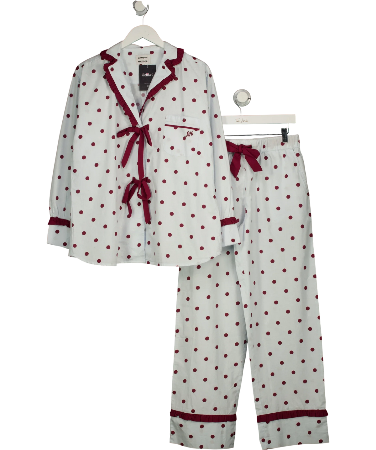 Damson Madder light blue Antonella PJ Set - Polka Dot, size UK 10 — front