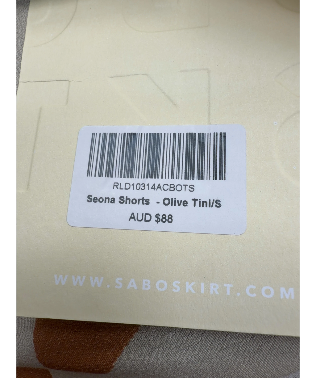 Sabo beige Seona Top / Seona Shorts, size UK M — fabric detail