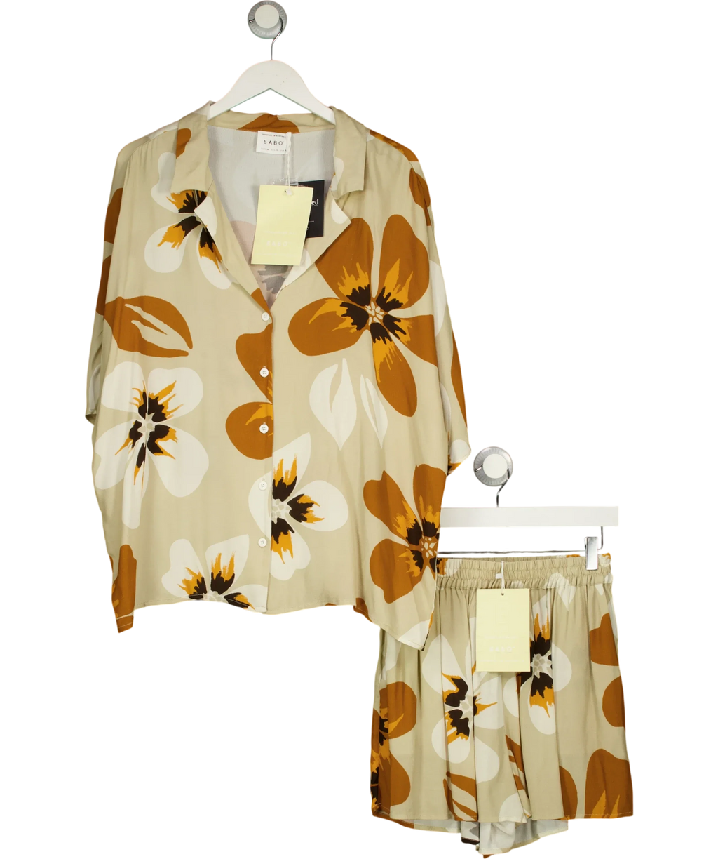 Sabo beige Seona Top / Seona Shorts, size UK M — front