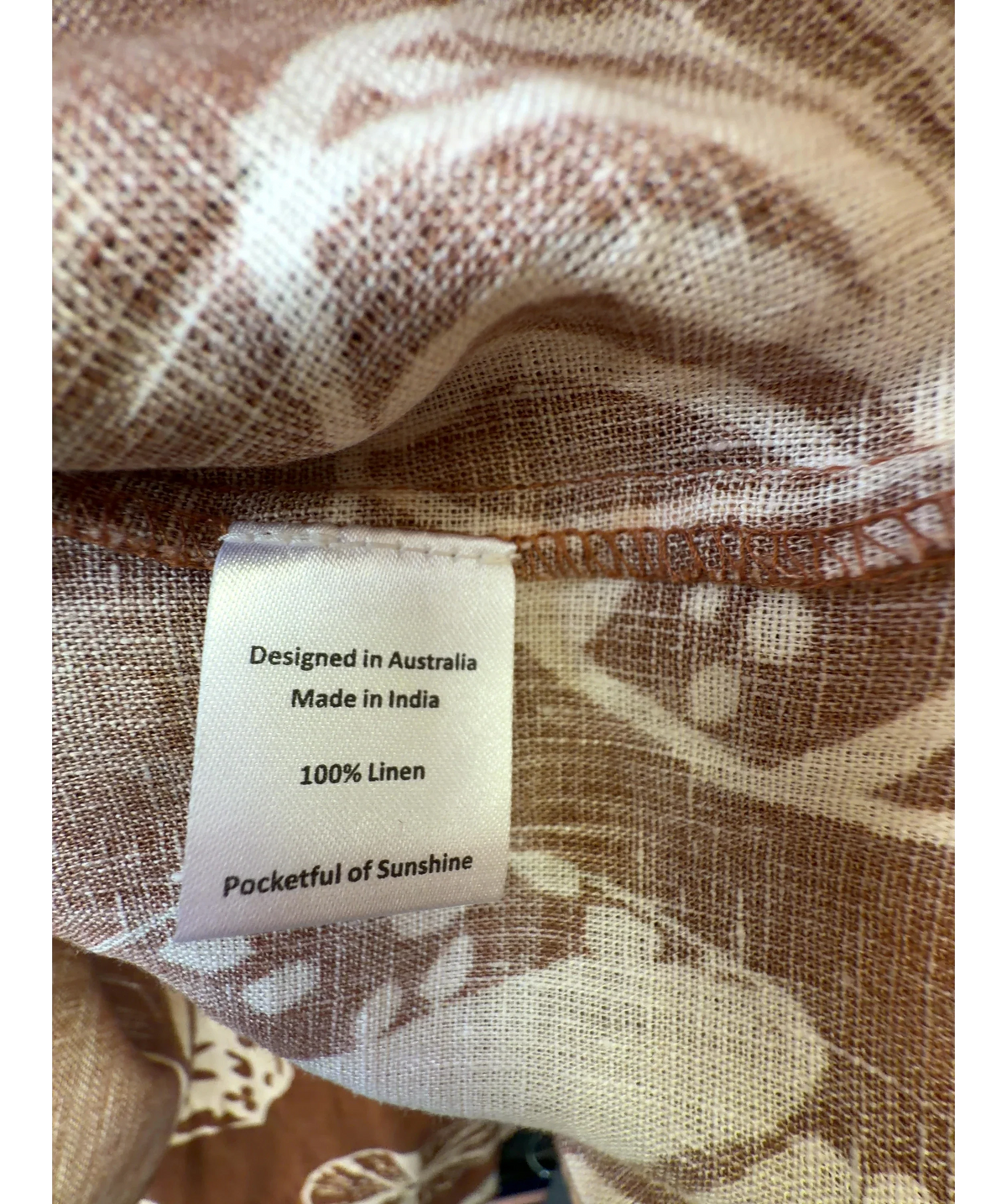 Palm Noosa Brown Colour, size UK 10 — label