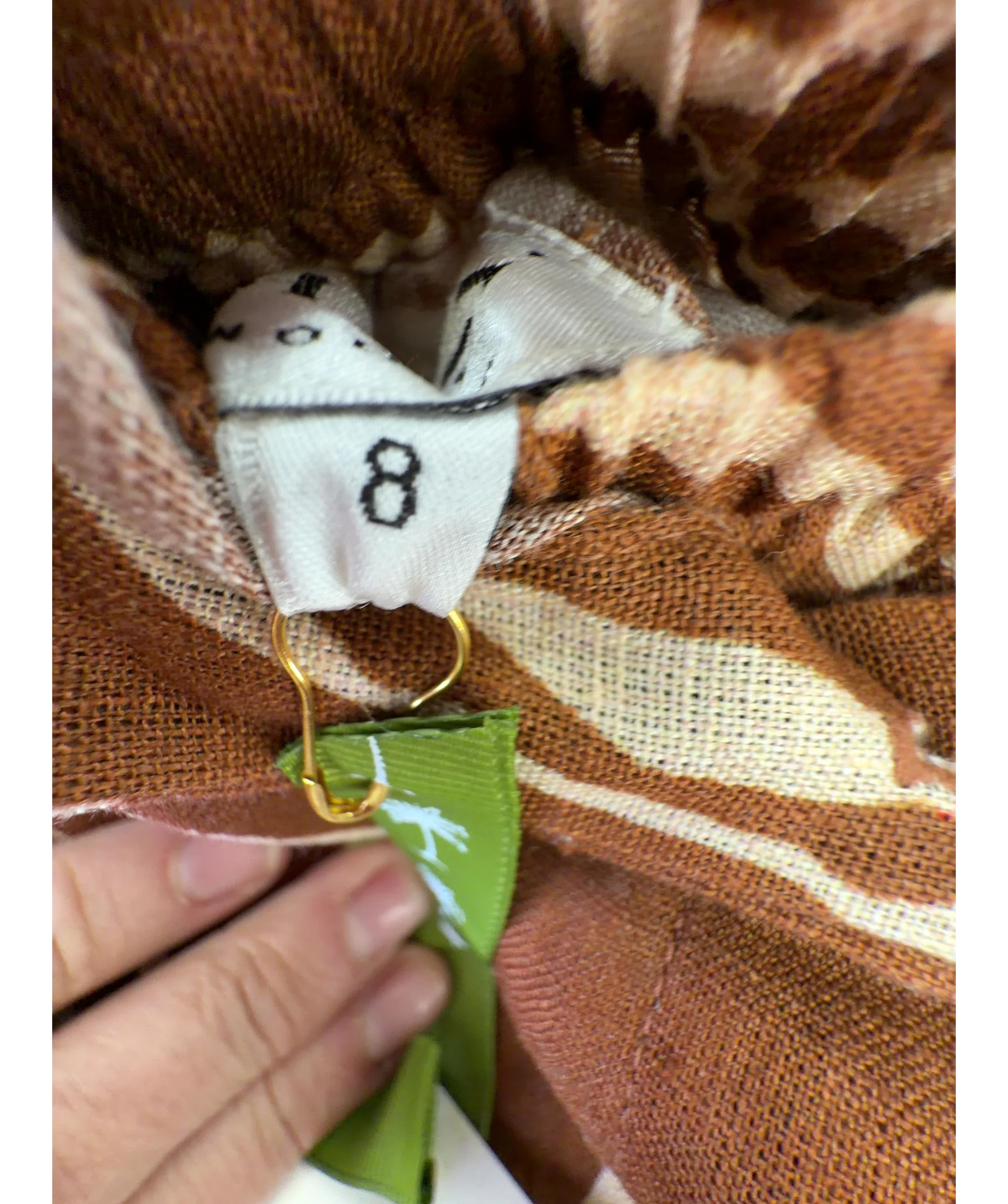 Palm Noosa Brown Colour, size UK 10 — fabric detail